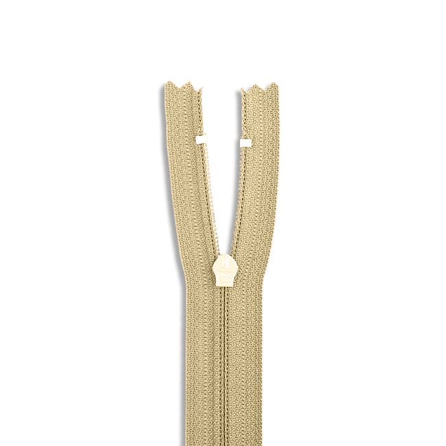 14" Nylon Coil Non-Separating Zipper - Cream - YKK-Zipper-30