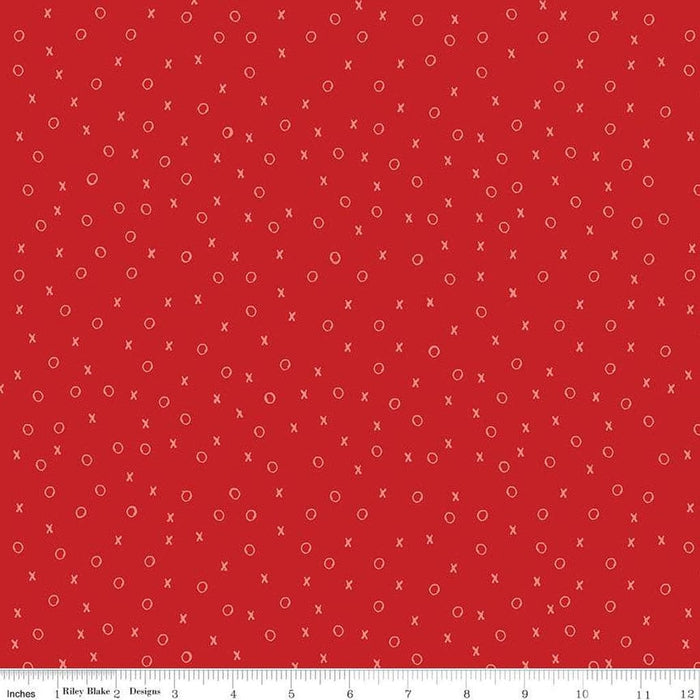 All My Heart - per yard - by J. Wecker Frisch for Riley Blake Designs - Red XO - C14134 RED-Yardage - on the bolt-RebsFabStash