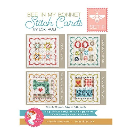 Bee In My Bonnet Stitch Cards - Set P - Cross Stitch - Pattern - It's Sew Emma - ISE-4011-Patterns-RebsFabStash