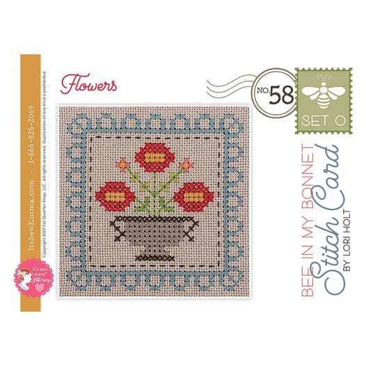 Bee In My Bonnet Stitch Cards - Set O - Cross Stitch - Pattern - It's Sew Emma - ISE-4009