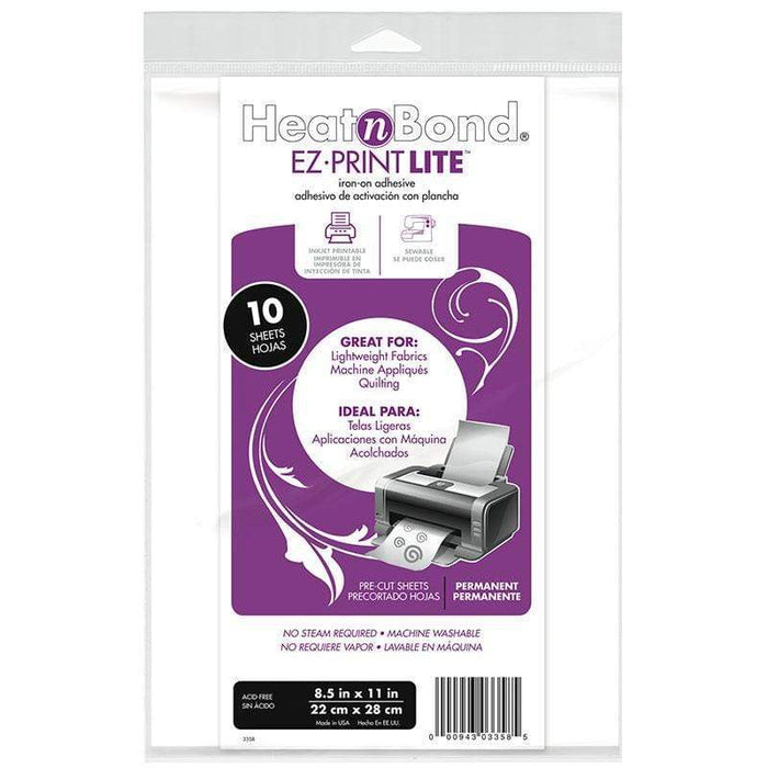 Heat N Bond EZ Print Lite - Iron On Adhesive - 10 Sheets 8.5 x 11 - by Therm-o-Web-Notions-RebsFabStash