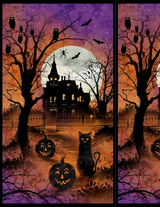 Frightful Night - Bats A/O Black- Per Yard - Art Licensing Studio for Wilmington Prints - Halloween, Bats - 3044 20508 999