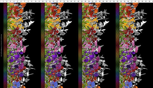 Rainbow of Jewels - Black Border - Per Yard - by Jason Yenter for In the Beginning Fabrics - 1RJ-1-Fat Quarters/F8s/Bundles-RebsFabStash