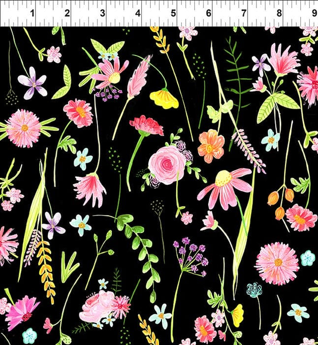 NEW! Flower Market - Large Flower - Per Yard - By Jennifer Heynen - In The Beginning Fabrics - Multi - 4JHS 1-Yardage - on the bolt-RebsFabStash