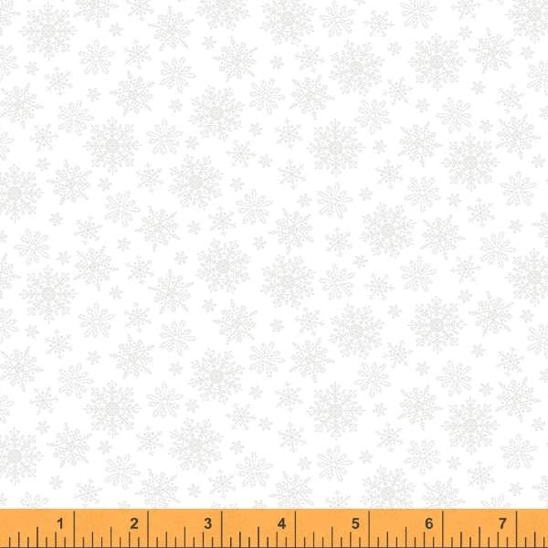 New! Opposites Attract - White Snowflakes on White - per yard - by Whistler Studios for Windham - 51694B-1-Yardage - on the bolt-RebsFabStash