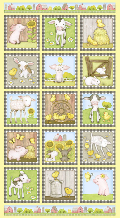 NEW! Farm Babies - PROMO Fat Quarter Bundle - (11) 18" x 21" pieces + (2) 24" x 43" panels - by Beth Logan for Henry Glass
