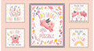 NEW! Porkopolis - Block Print PANEL! - Per 24" Panel - by Diane Eichler for Studio e - Pigs - Multi - 6000-22-Panels-RebsFabStash