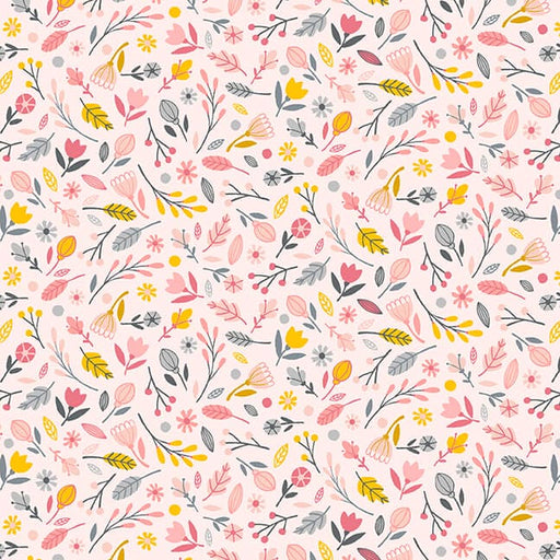 NEW! Porkopolis - Floral - Per Yard - by Diane Eichler for Studio e - Pigs - Pink - 6001-22-Yardage - on the bolt-RebsFabStash