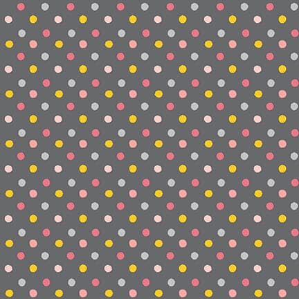 NEW! Porkopolis - Multicolored Dots - Per Yard - by Diane Eichler for Studio e - Pigs - Gray - 6006-90-Yardage - on the bolt-RebsFabStash