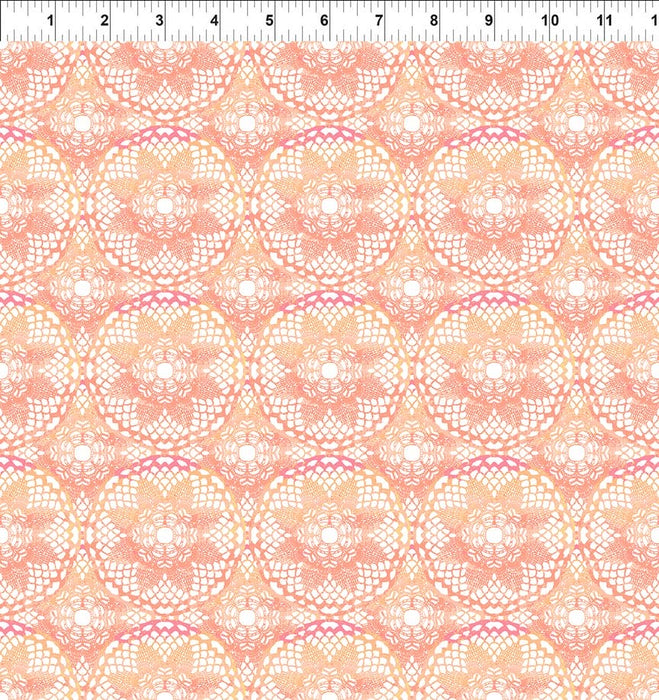 Patricia - Coral Sprigs - Per Yard - by In The Beginning Fabrics - Floral, Pastels, Digital Print - Coral - 9PAT2