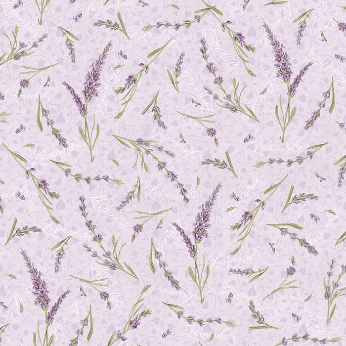 NEW! Lavender Garden - Tossed Lavender Sprigs - Per Yard - by Jane Shasky for Henry Glass - Lavender - 9872-56-Yardage - on the bolt-RebsFabStash