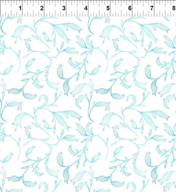 Patricia - Coral Sprigs - Per Yard - by In The Beginning Fabrics - Floral, Pastels, Digital Print - Coral - 9PAT2