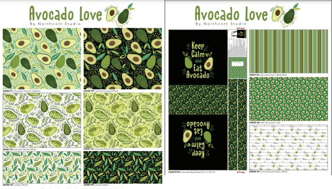 NEW! Avocado Love - Leaves - Per Yard - by Northcott Studio - White - 24584-10