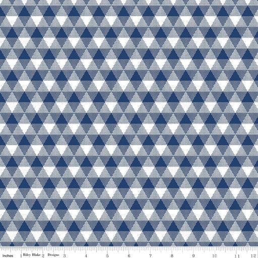 Land of Liberty - Triangular Gingham Navy - per yard - by My Mind's Eye for Riley Blake Designs - Patriotic, Gingham, Geometric - C10563-NAVY-Yardage - on the bolt-RebsFabStash