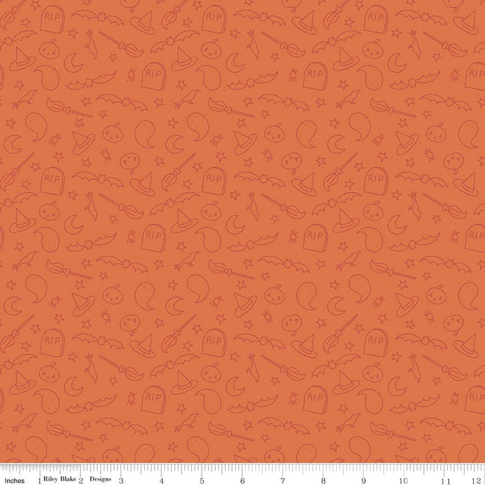 Spooky Hollow - Icons - Purple- per yard - by Melissa Mortenson for Riley Blake Designs - Halloween - C10574-PURPLE