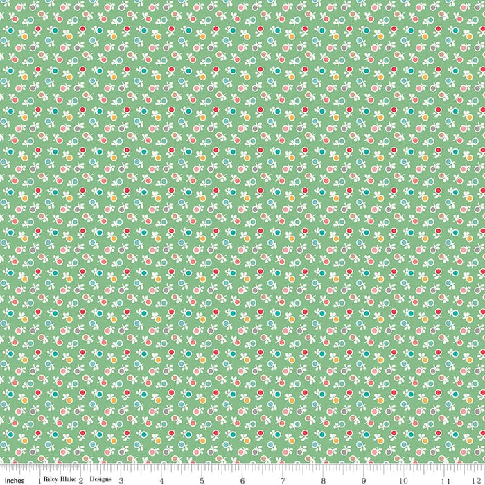 Stitch Fabric Collection Leaf Polka Dot Print by Lori Holt at RebsFabStash