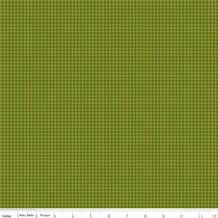 Petals & Pedals - Houndstooth Green - per yard - by Jill Finley for Riley Blake Designs - Tonal, Blender - C11147 GREEN-Yardage - on the bolt-RebsFabStash