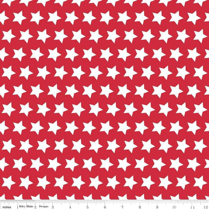 Seasonal Basics - Stars Color Patriotic - per yard - by Riley Blake Designs - Red White & Blue, American - C315-PATRIOTIC