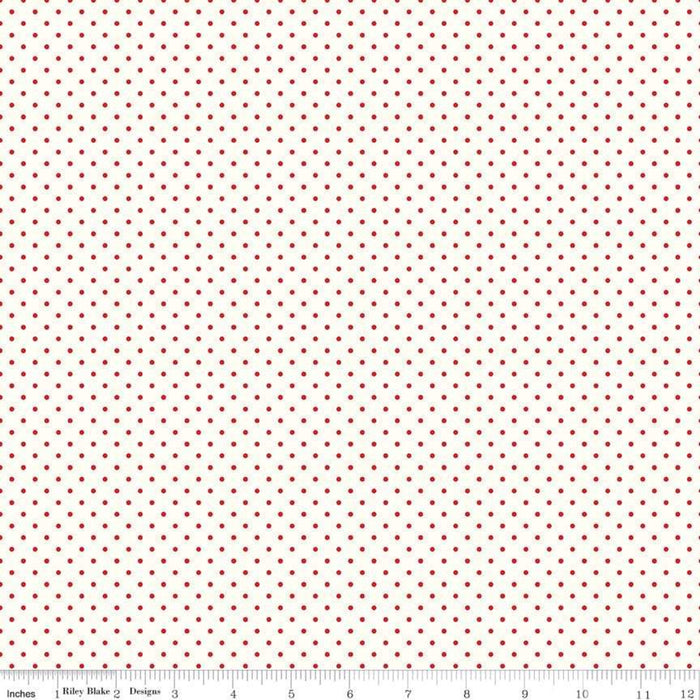 Swiss Dot - per yard - Riley Blake - Swiss Dot Red - basics - tonals, blenders - C670-80-RED