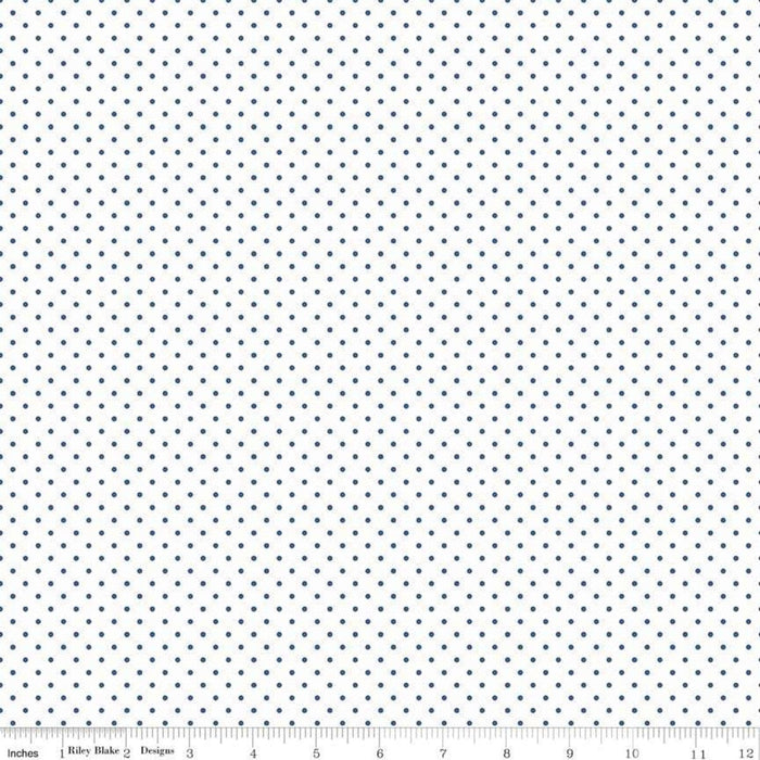 Swiss Dot - per yard - Riley Blake - Swiss Dot Denim - basics - tonals, blenders - C670-DENIM