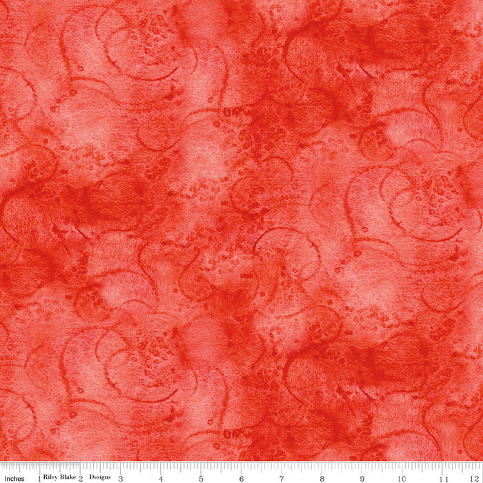 Swirl - Painter's Watercolor Swirl - per yard - Janet Wecker Frisch- Riley Blake Designs - Tone on Tone Swirls - Pumpkin Orange - C680 PUMPKIN