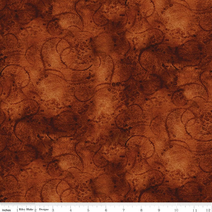 Swirl - Painter's Watercolor Swirl - per yard - Janet Wecker Frisch- Riley Blake Designs - Tone on Tone Swirls - Pumpkin Orange - C680 PUMPKIN