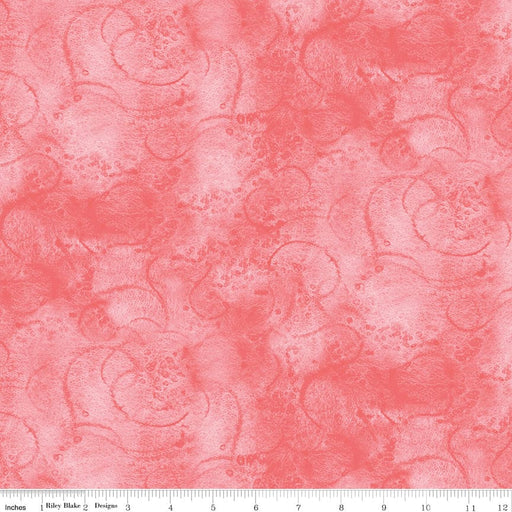 Swirl - Painter's Watercolor Swirl - per yard - Janet Wecker Frisch- Riley Blake Designs - Tone on Tone Swirls - Cotton Candy Pink - C680 COTTONCANDY-Yardage - on the bolt-RebsFabStash