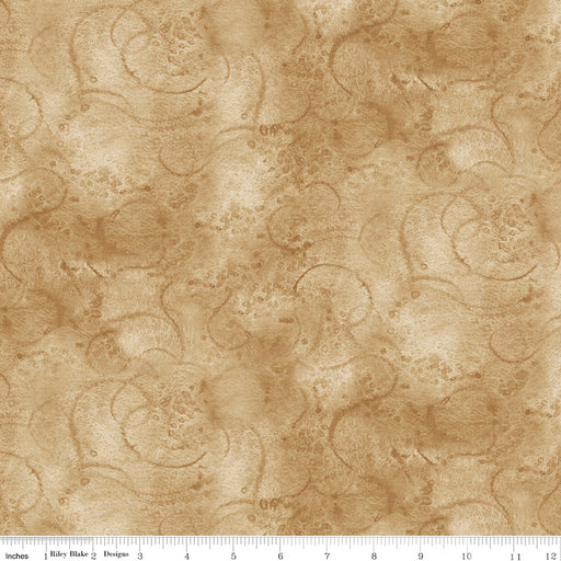 Swirl - Painter's Watercolor Swirl - per yard - Janet Wecker Frisch- Riley Blake Designs - Tone on Tone Swirls - Khaki - C680 KHAKI-Yardage - on the bolt-RebsFabStash