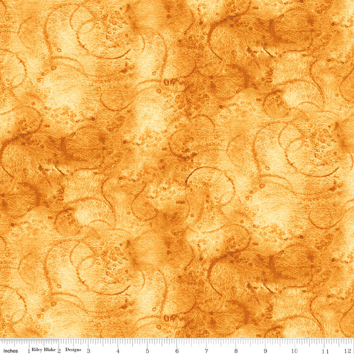 Swirl - Painter's Watercolor Swirl - per yard - Janet Wecker Frisch- Riley Blake Designs - Tone on Tone Swirls - Burnt Umber - C680 BURNTUMBER