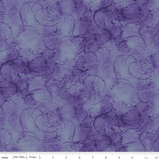 Swirl - Painter's Watercolor Swirl - per yard - Janet Wecker Frisch- Riley Blake Designs - Tone on Tone Swirls - Periwinkle Purple - C680 PERIWINKLE-Yardage - on the bolt-RebsFabStash