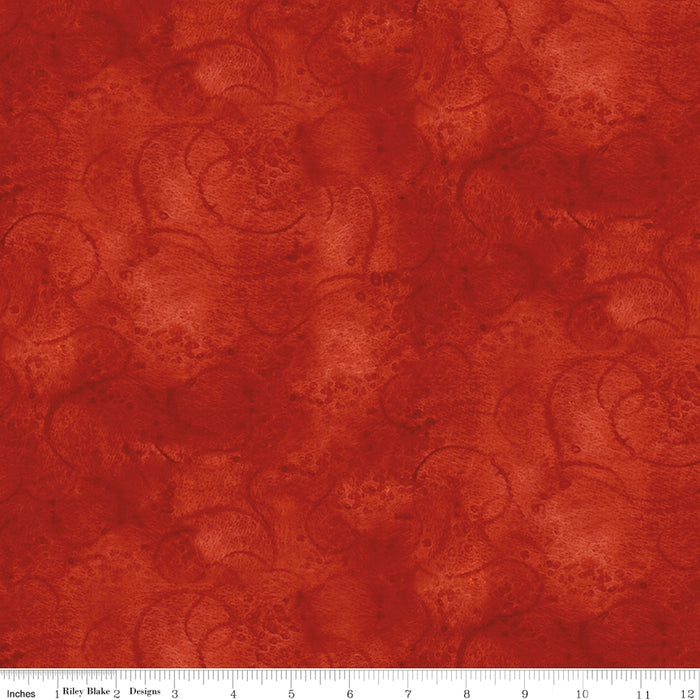 Swirl - Painter's Watercolor Swirl - per yard - Janet Wecker Frisch- Riley Blake Designs - Tone on Tone Swirls - Red - C680 RED-Yardage - on the bolt-RebsFabStash