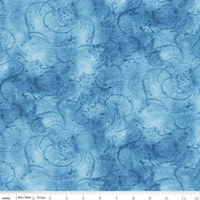 Swirl - Painter's Watercolor Swirl - per yard - Janet Wecker Frisch- Riley Blake Designs - Tone on Tone Swirls - Sky Blue - C680 SKY-Yardage - on the bolt-RebsFabStash