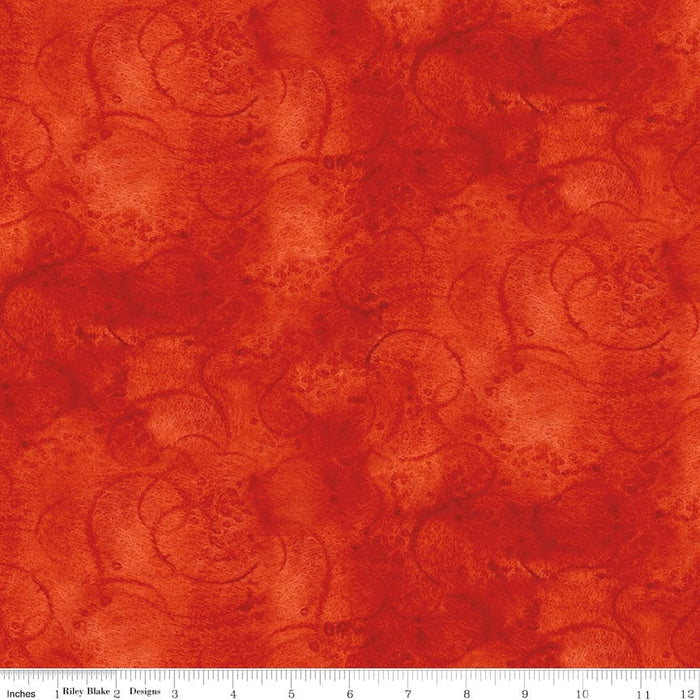 Swirl - Painter's Watercolor Swirl - per yard - Janet Wecker Frisch- Riley Blake Designs - Tone on Tone Swirls - Red - C680 RED