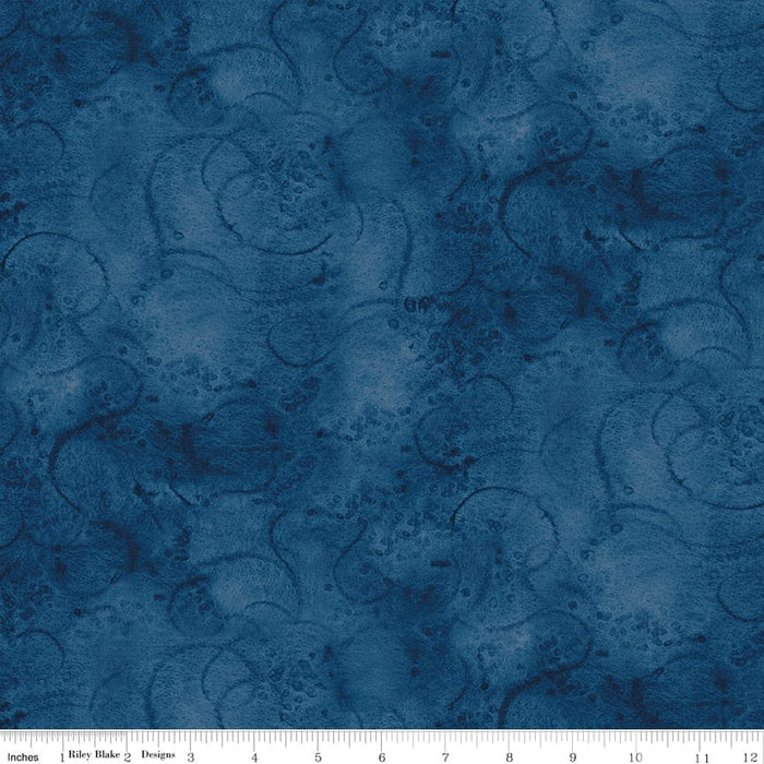 Swirl - Painter's Watercolor Swirl - per yard - Janet Wecker Frisch- Riley Blake Designs - Tone on Tone Swirls - Sky Blue - C680 SKY