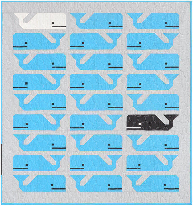 Preppy the Whale- Quilt PATTERN - by Elizabeth Hartman - fat quarter friendly - 3 quilt sizes included!