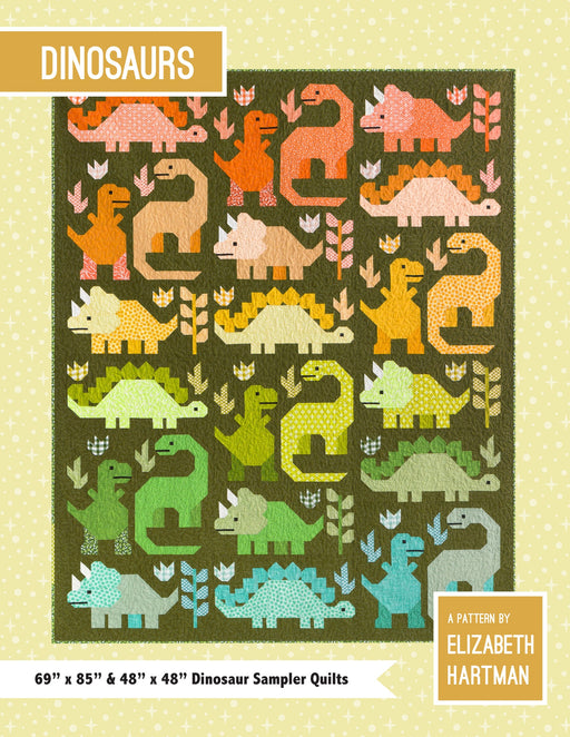 Dinosaurs - Dinosaur Sampler - Quilt PATTERN - by Elizabeth Hartman - fat quarter friendly - 2 quilt sizes included!-Patterns-RebsFabStash