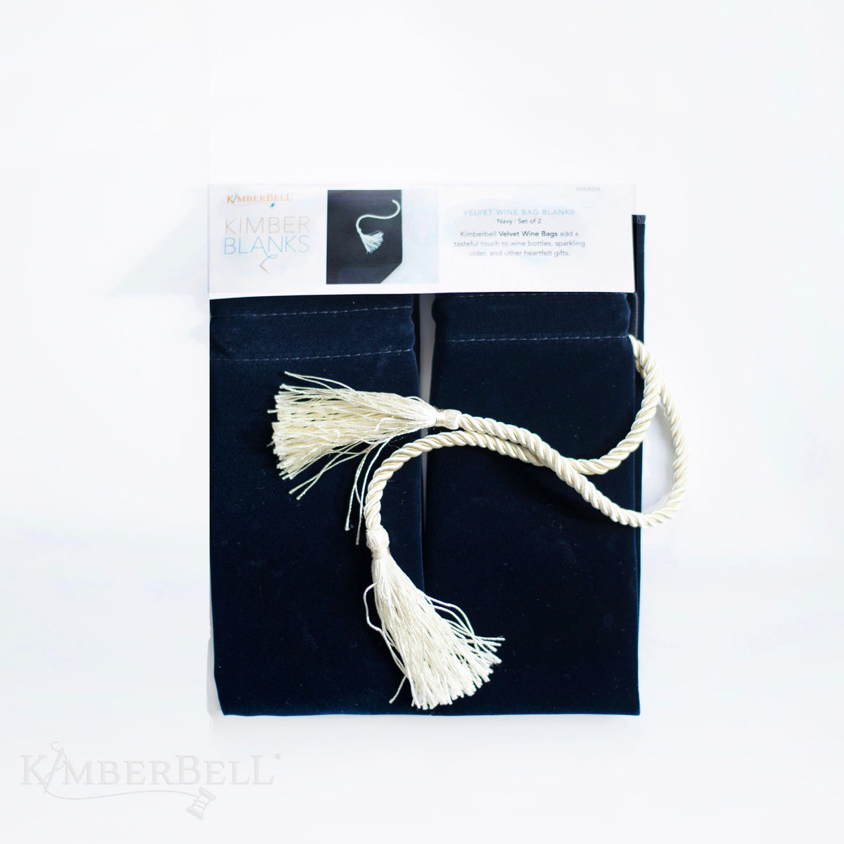 Velvet Wine Bag Blanks by Kimberbell Designs Navy Set of 2