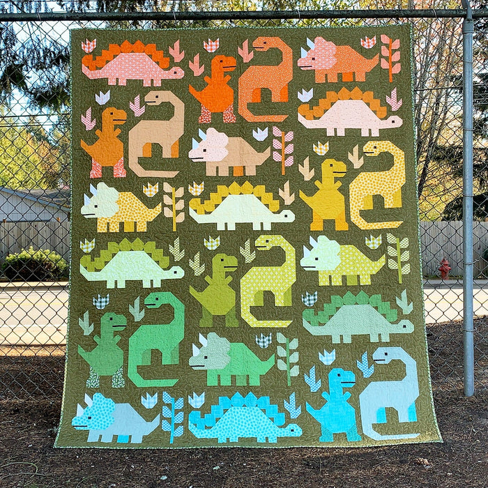 Dinosaurs - Dinosaur Sampler - Quilt PATTERN - by Elizabeth Hartman - fat quarter friendly - 2 quilt sizes included!