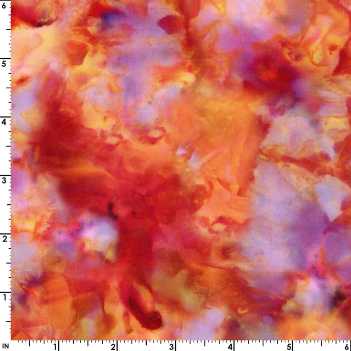 Fire Tie Dye Fabric In Red and Orange