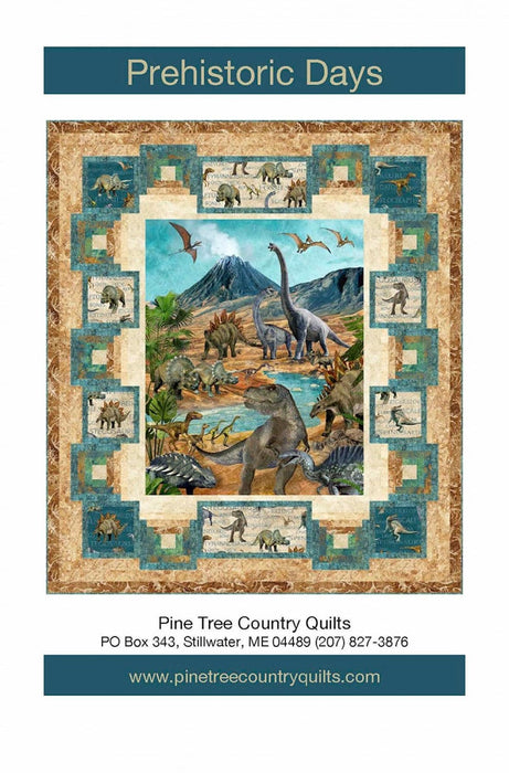 Prehistoric Days - Quilt PATTERN - Pine Tree Country Quilts - Prehistoric World fabric by Linda Ludovico for Northcott - RebsFabStash