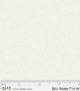 Ramblings 6 - White on White Dot - Per Yard - by Sandy Lynam Clough for P&B Textiles - Tonal, Blender - RAM6 00716-W-Yardage - on the bolt-RebsFabStash