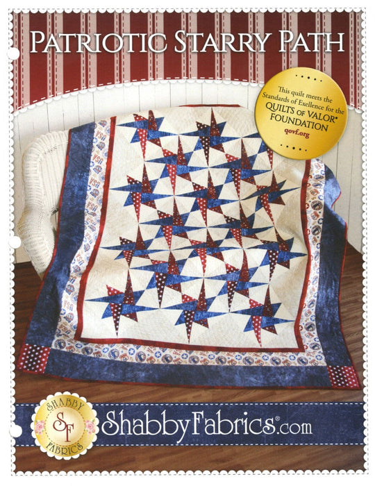 Patriotic Starry Path - Quilt PATTERN - by Jennifer Bosworth for Shabby Fabrics - 55" x 68" - Patriotic - Quilts of Valor QOV - SF49872-Patterns-RebsFabStash