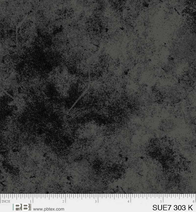 Suedes - Per Yard - P&B Textiles - tonal, blender - Black - SUE7-00303-K-Yardage - on the bolt-RebsFabStash