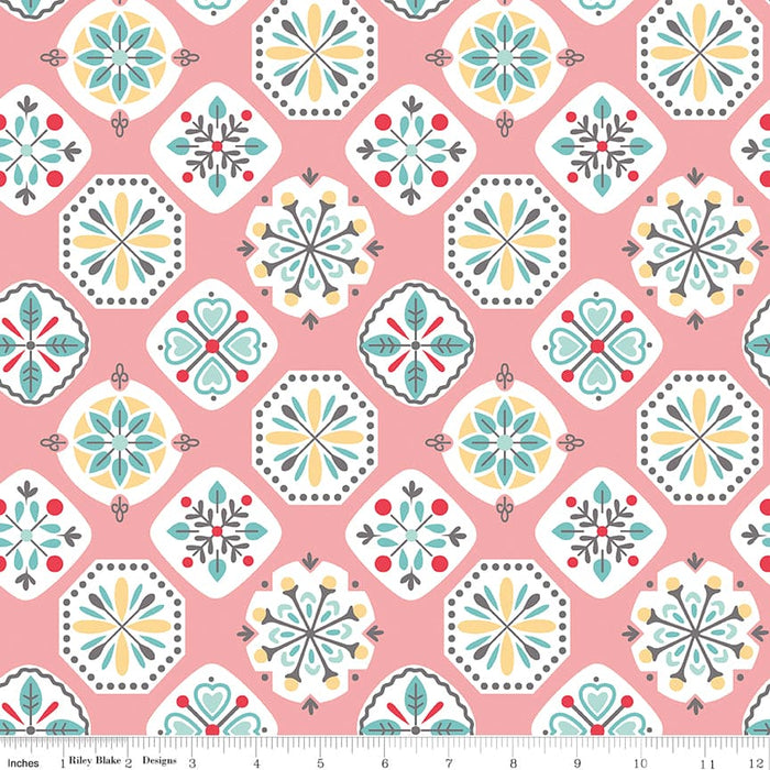 Stitch Fabric Collection Pink Medallion by Lori Holt at RebsFabStash