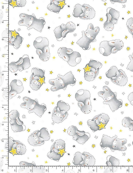 Softie - Happy Bunnies - per yard - Bunnies By the Bay - Timeless Treasures - Like Minky or Cuddle - 58"/60" Wide - WSOFTIEB-PD6451 WHITE-Cuddle/Minkie-RebsFabStash