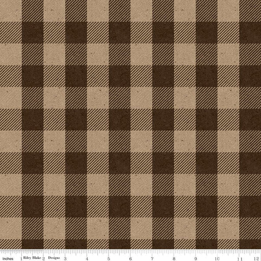 All About Plaids - Buffalo Check Brown - per yard - by RBD Designers for Riley Blake Designs - Tonal, Blender - Large Plaid - C635 BROWN - RebsFabStash