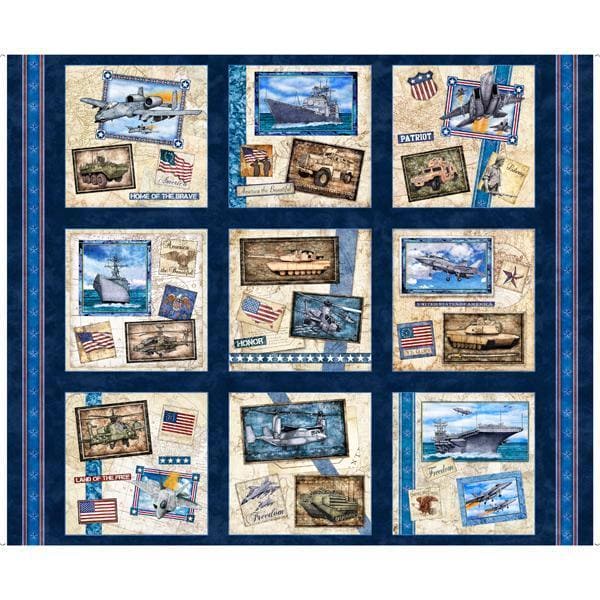 We The People Patriotic Stamps Postage Stamp Cotton Fabric