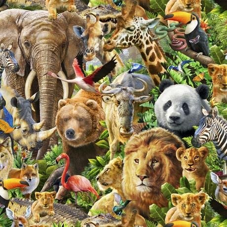 Artworks XIV - Packed Animals - per yard - Digital Print - Art by Adri ...