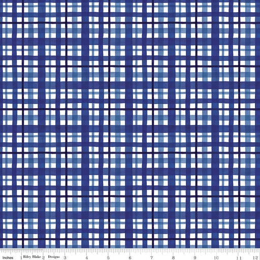 At The Lake - Plaid - Blue - per yard - by Tara Reed - for Riley Blake Designs - Outdoors, Fishing - C10553-BLUE - RebsFabStash