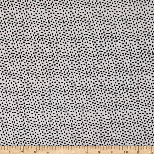 Basics - Island Batiks - per yard - Spots - Black and White - Black spots on white - Tweet - RebsFabStash